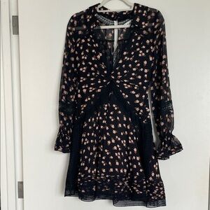 Elegant Black Floral Dress